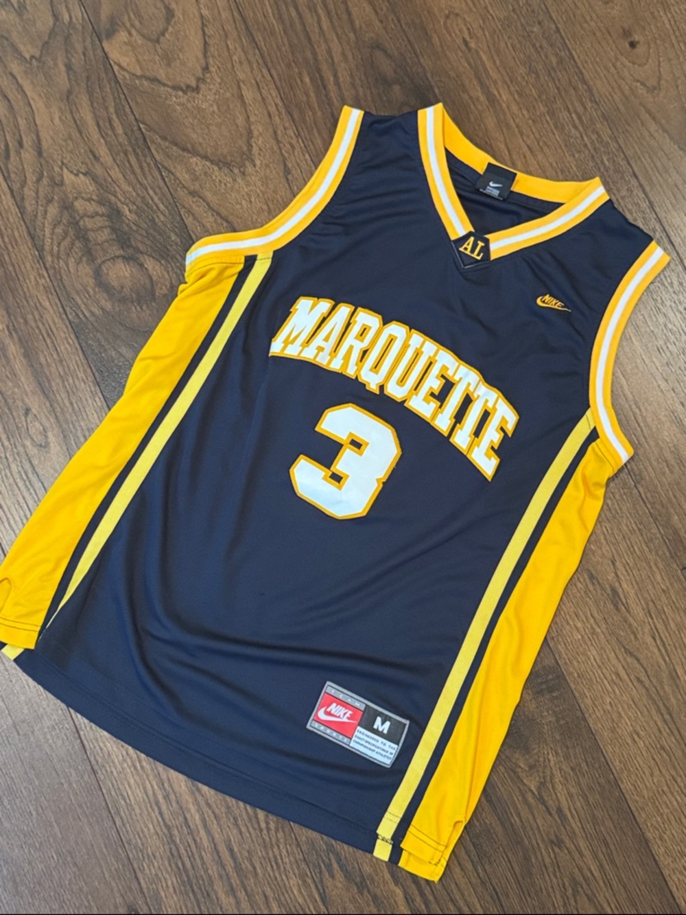Nike Wade Marquette #3 Navy & Yellow Basketball Jersey